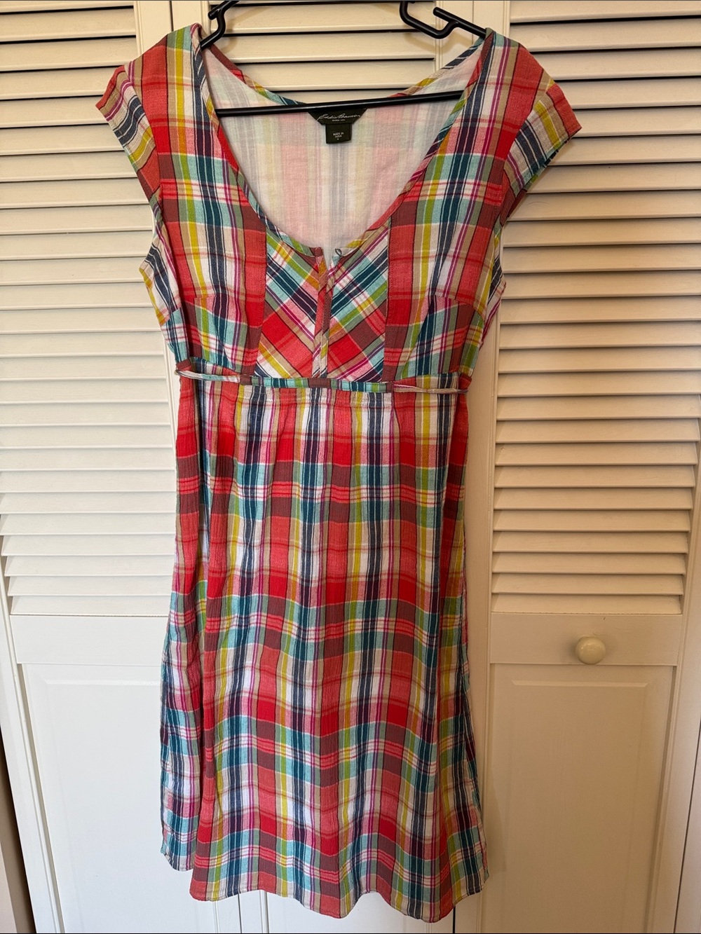 Eddie Bauer Multicolor Plaid Cotton Dress